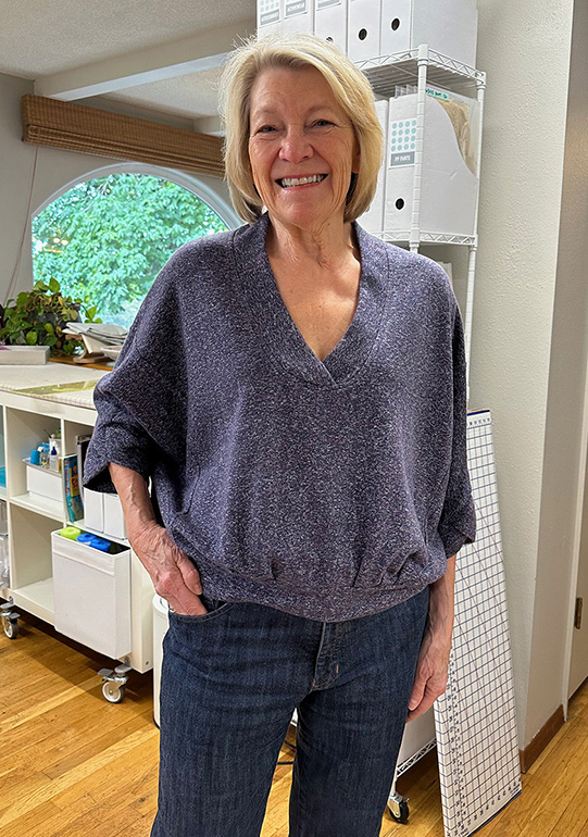Pati Palmer wearing her last pattern